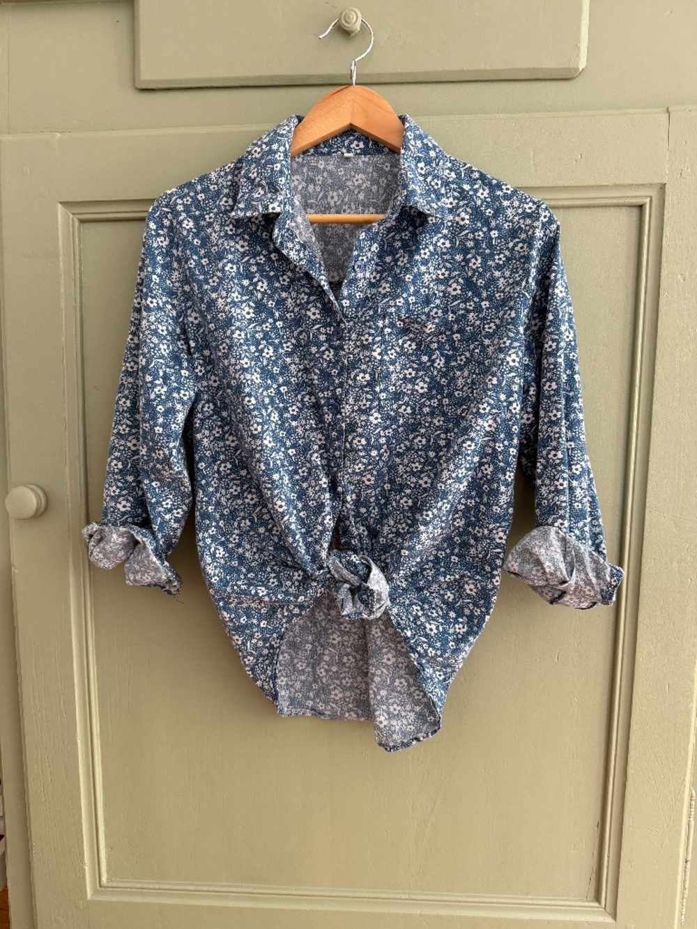 Floral All Cotton Long Sleeved Shirt / Blouse